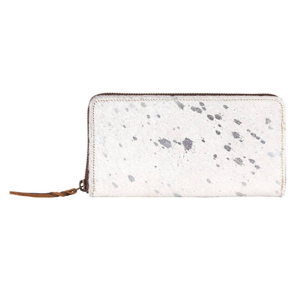 NEW SIXTEASE BAGS women's silver wallet in brown/ white